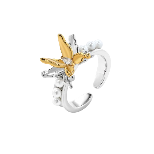 HELJA Butterfly And Pearl Ring