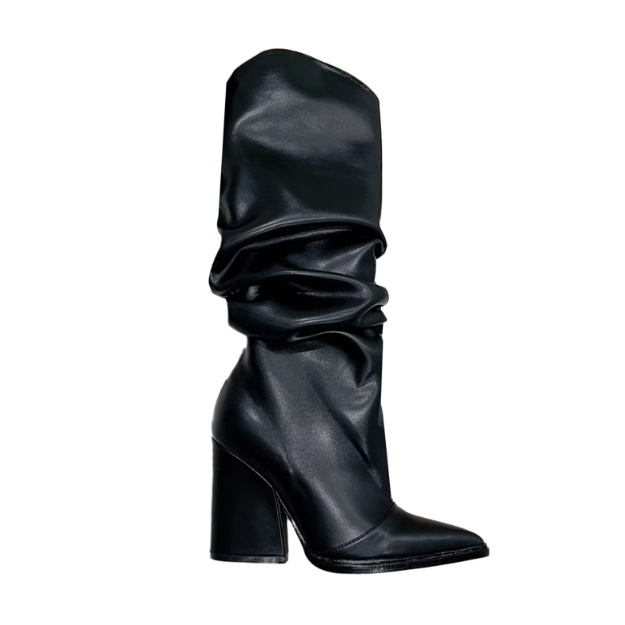 HEMLO Fold Knee High Boots