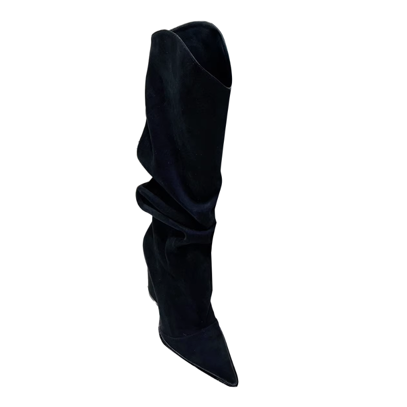 HEMLO Fold Knee High Boots