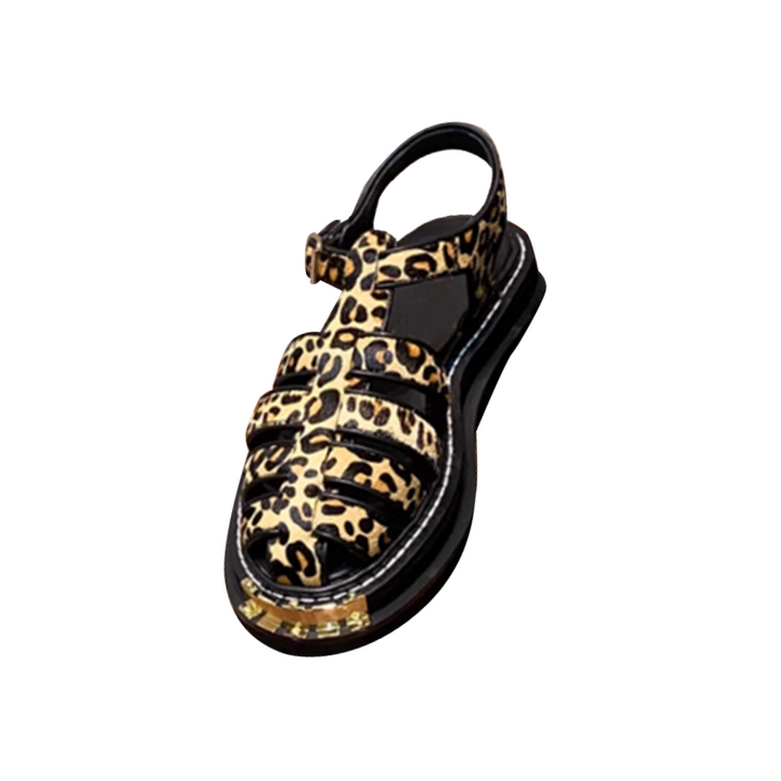 HENRA Leopard Studded Platform Sandals