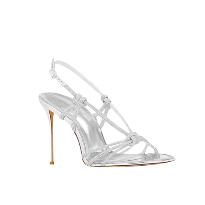 HESRA Diamante Mid Heel Sandals - 6cm