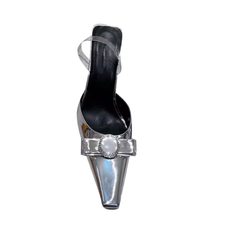 HOLRE Bow Transparent Heel Sandals - 9.5cm