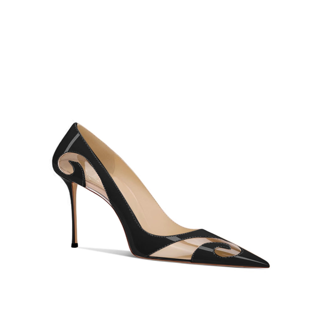 HOPCA Patent Leather And PVC Mid Heel Pumps - 6cm
