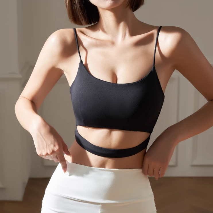 HOSIE Yoga Pilates Cut Out Fitted Sports Bra