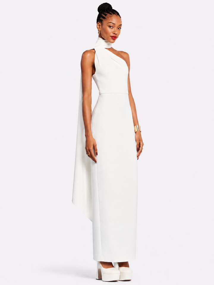 SEVIM Halter Evening Dress Gown