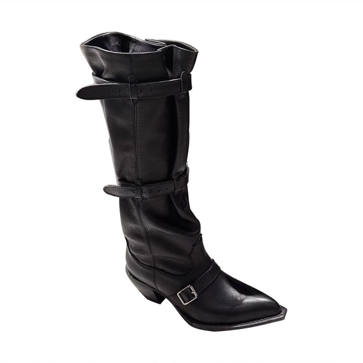 HUSIB Buckled Knee High Boots