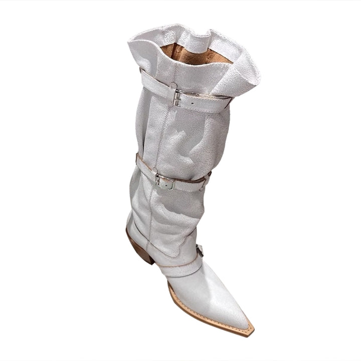 HUSIB Buckled Knee High Boots