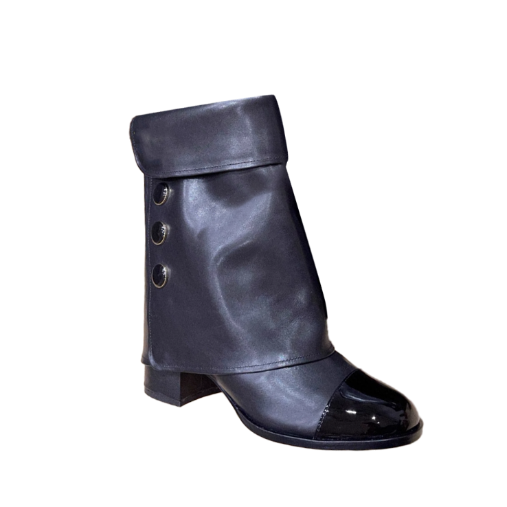 HUVCI Button Ankle Boots