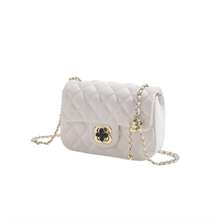 HUVCT Metal Lock Quilted Cross Body Bag