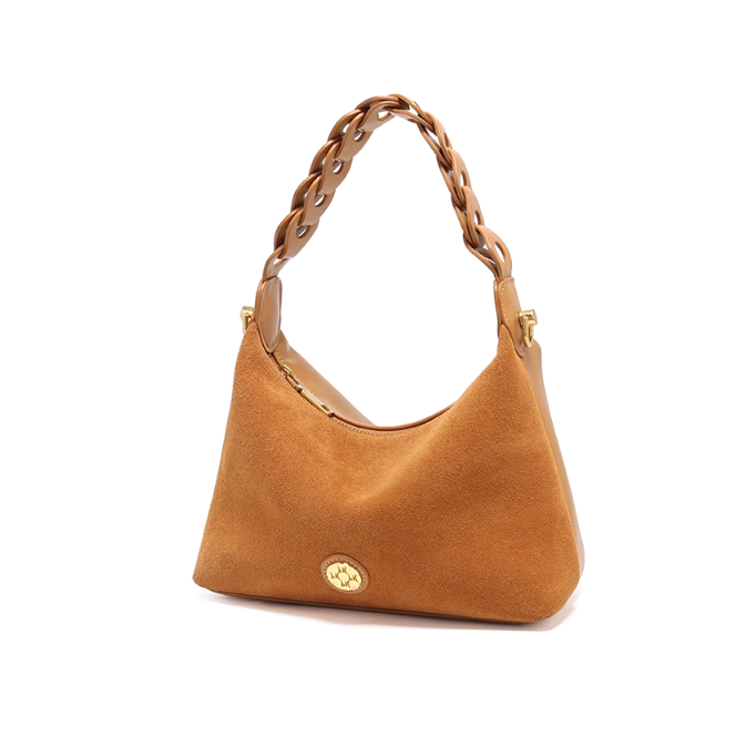 JANVE Suede And Leather Tote Bag