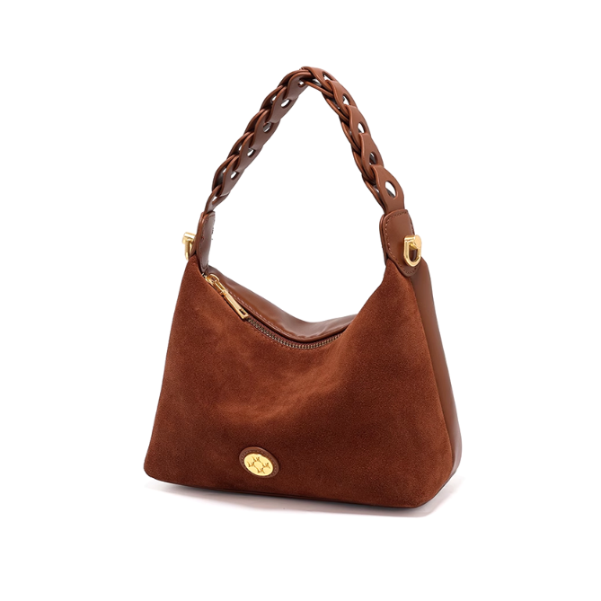 JANVE Suede And Leather Tote Bag