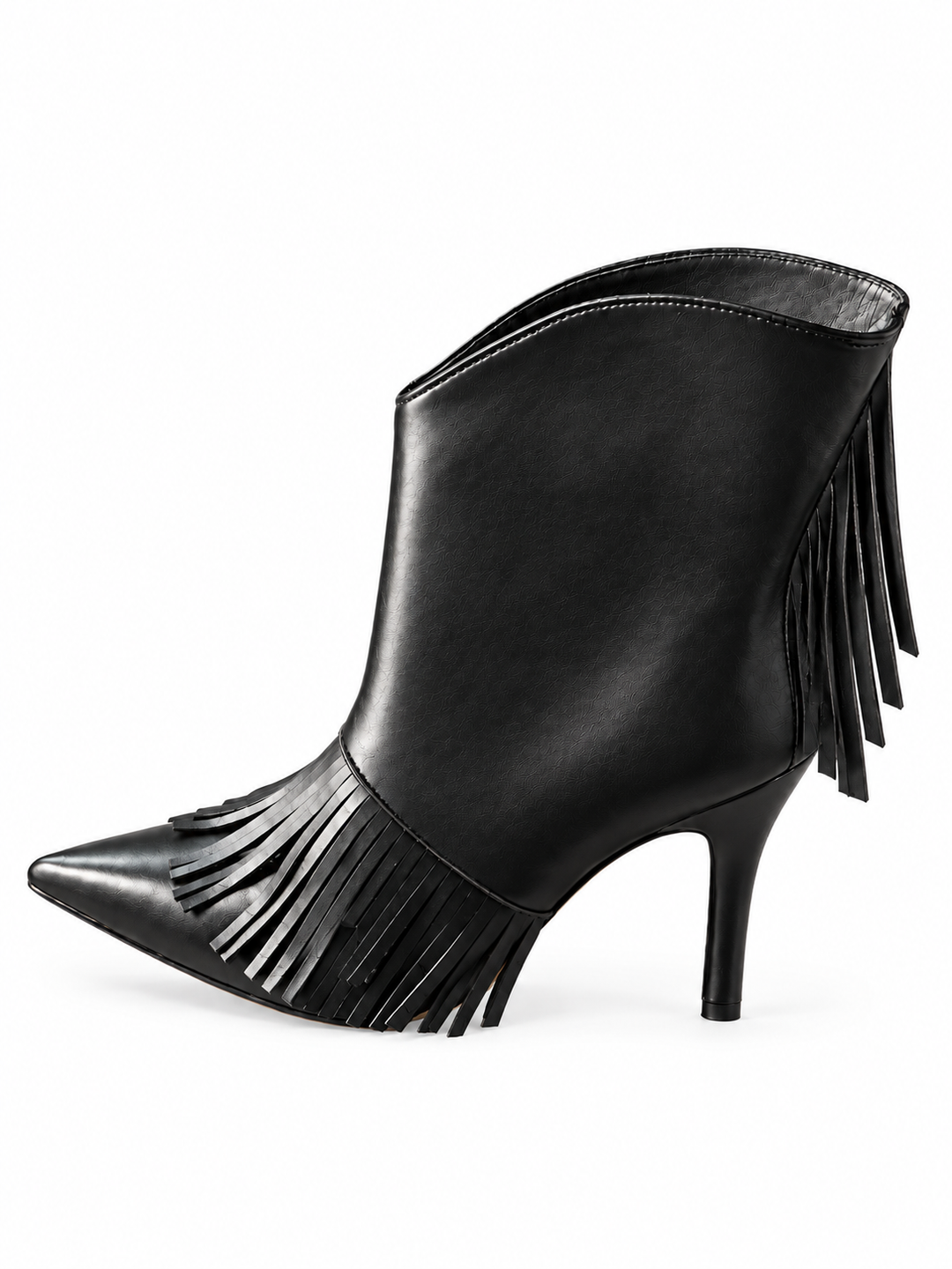 JUKCI TASSELS HIGH HEEL ANKLE BOOTS