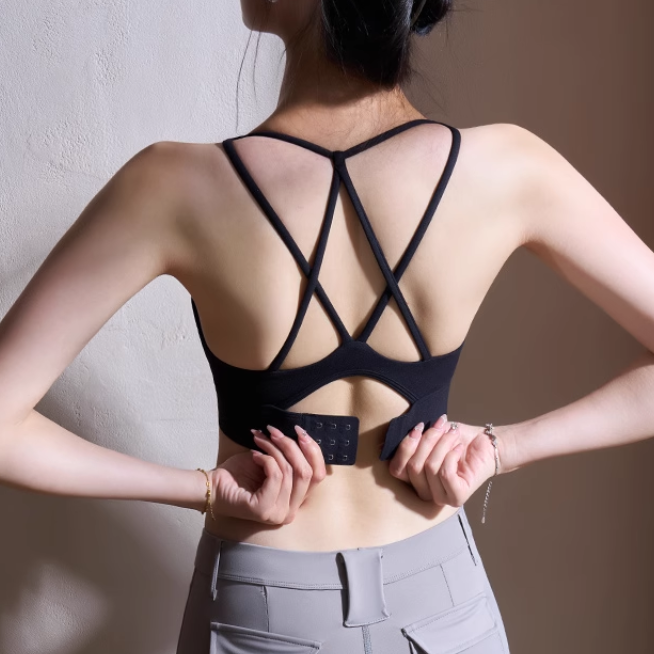 KAYAT Yoga Pilates Back Cross Fitted Sports Bra