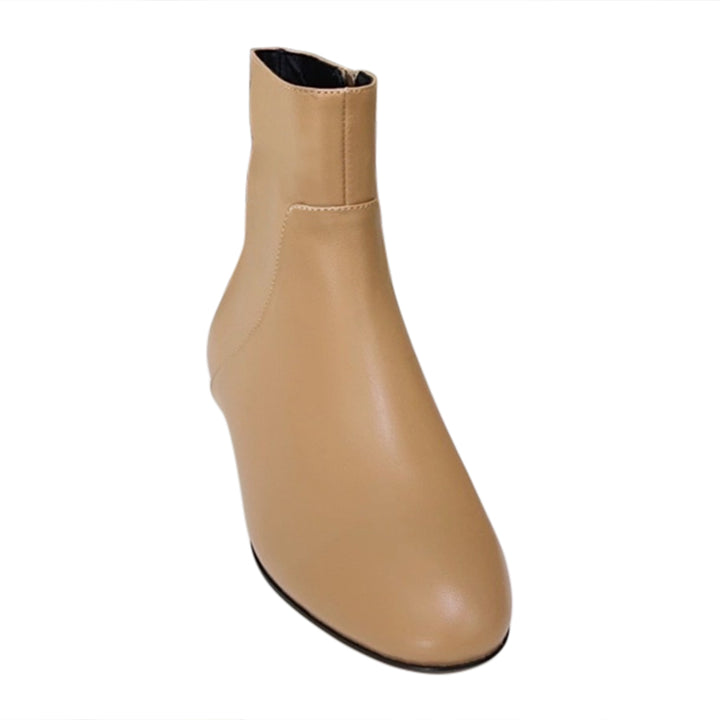 KEJDA Leather Flat Ankle Boots