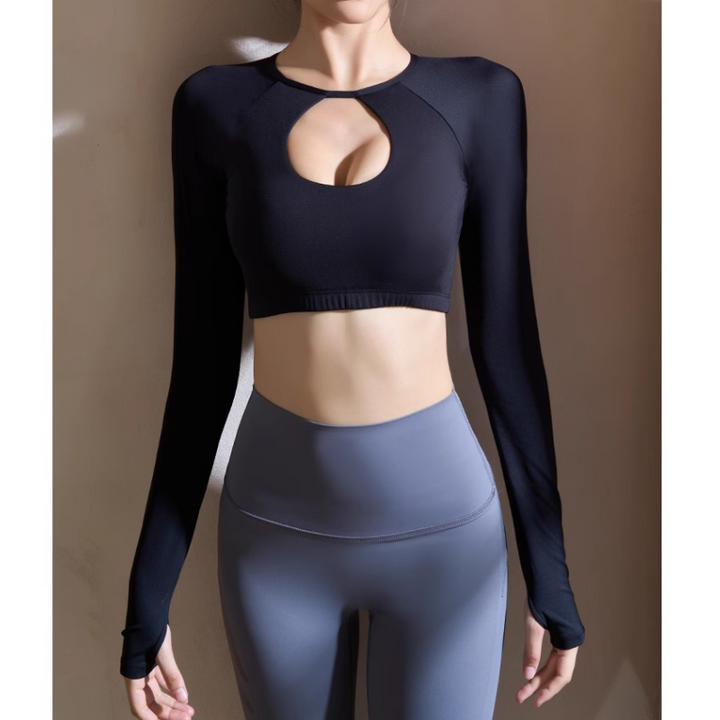 KENIT Yoga Pilates Cut Out Fitted Fitness Top