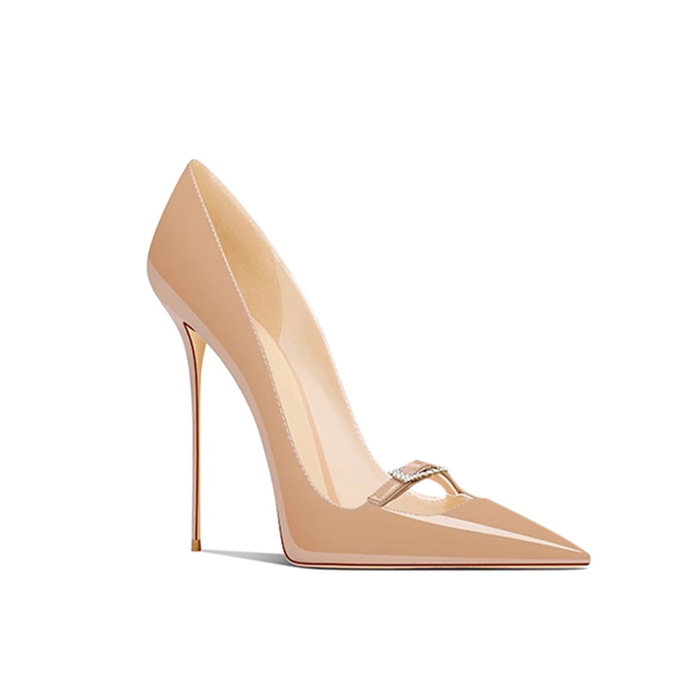 KERVA Diamante Buckled High Heel Pumps - 10cm