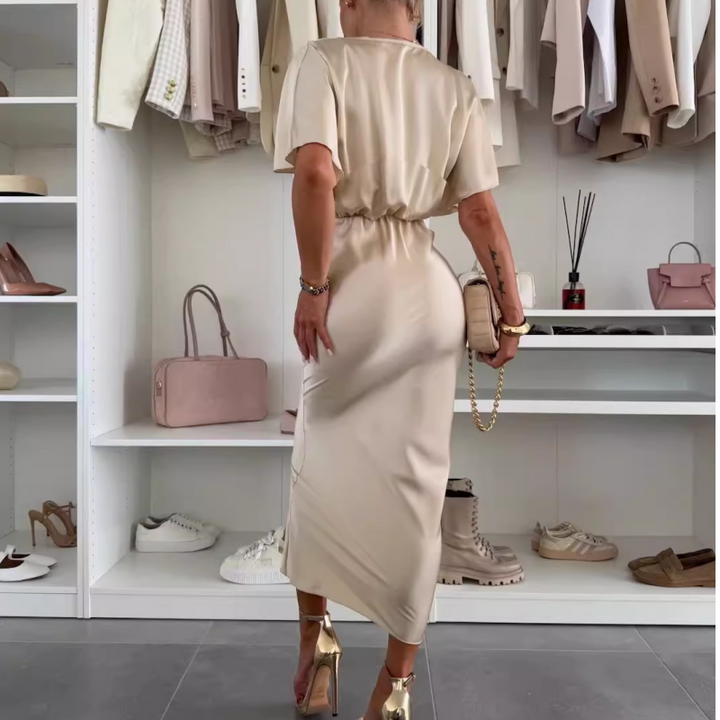 KETVU V Neck Midi Dress