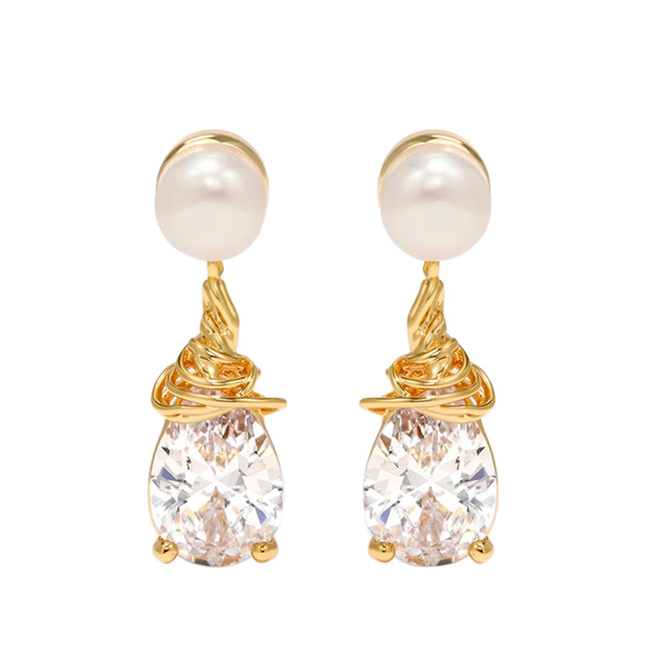 KEUCI Diamante And Pearl Earrings - Pair