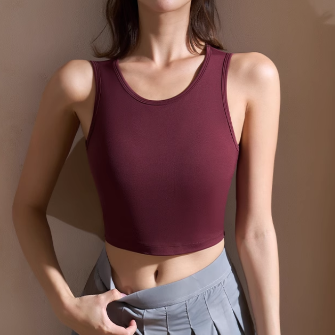 KEUSV Yoga Pilates Cut Out Fitted Sports Bra