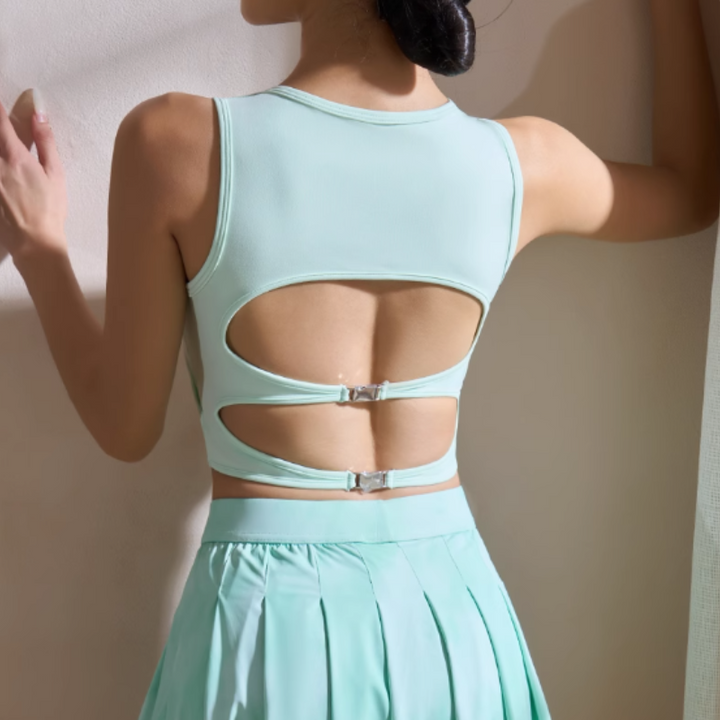 KEUSV Yoga Pilates Cut Out Fitted Sports Bra