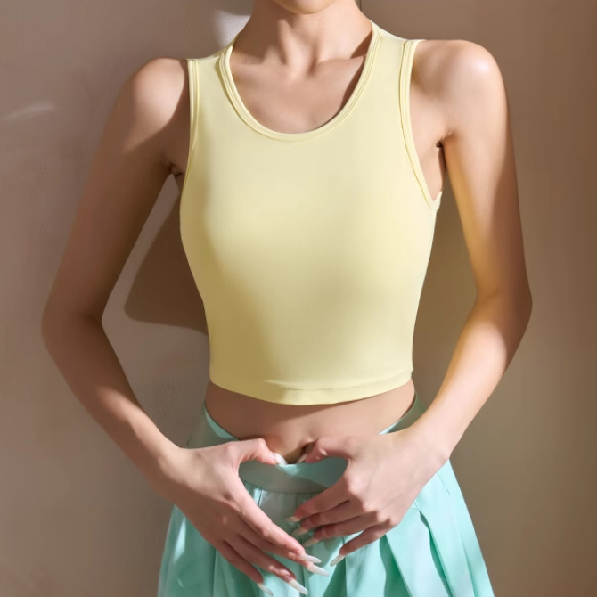 KEUSV Yoga Pilates Cut Out Fitted Sports Bra