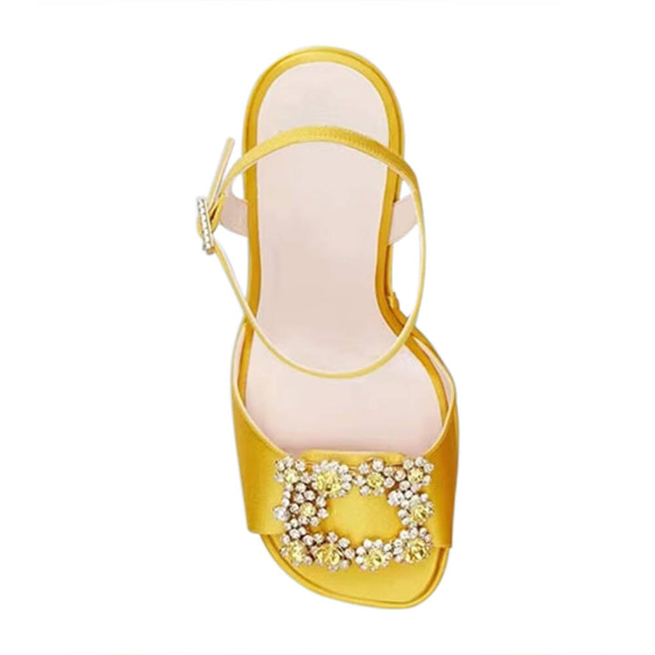 KEUUR Diamante Buckled Wedged Heel Sandals