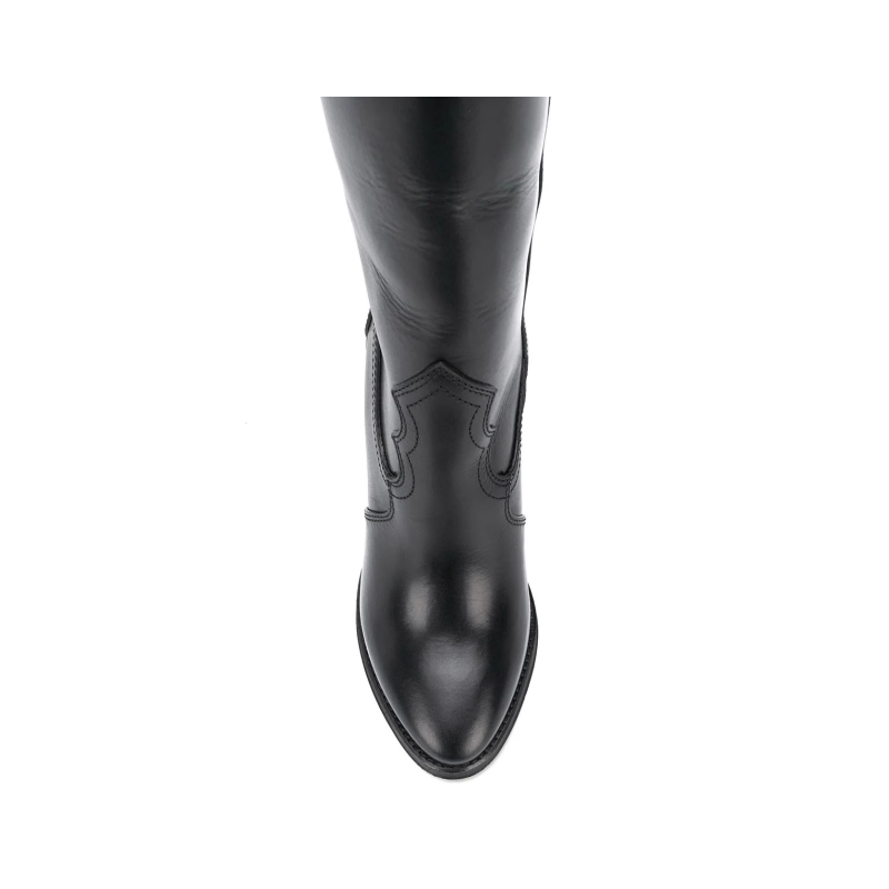 KIERA Block Heel Knee High Boots - 10cm