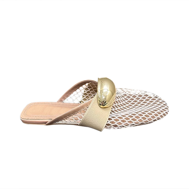 KOGRA Metal Embellished Slippers Slides