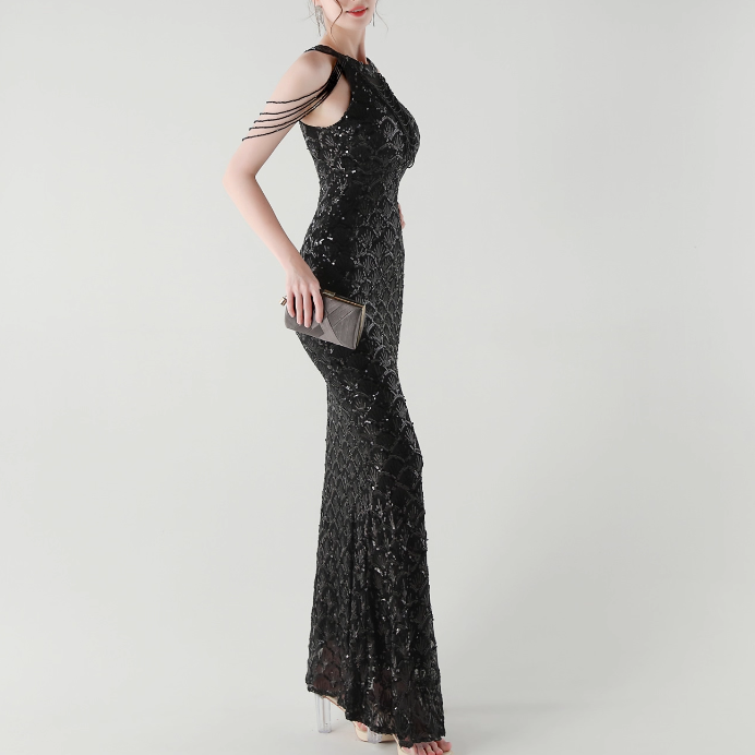 KOVTE Sequinned Evening Dress Gown