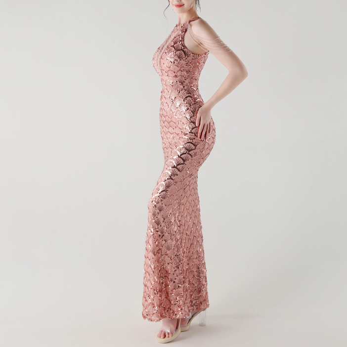 KOVTE Sequinned Evening Dress Gown