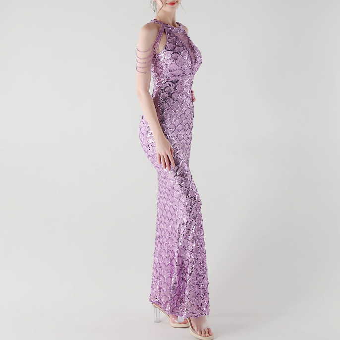 KOVTE Sequinned Evening Dress Gown