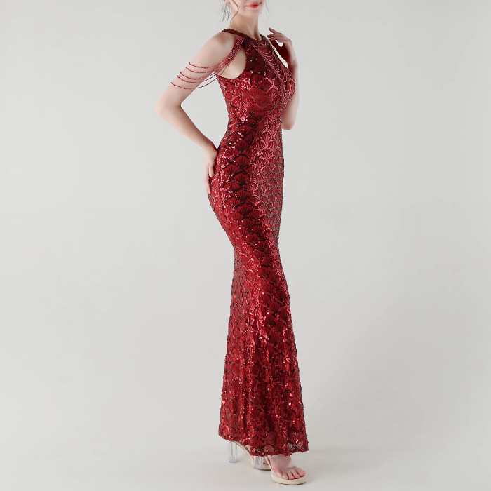 KOVTE Sequinned Evening Dress Gown
