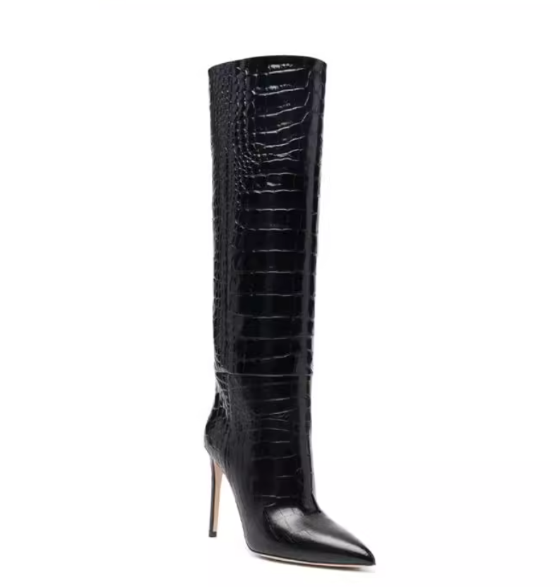 KOVUA Stiletto Heel Knee High Boots