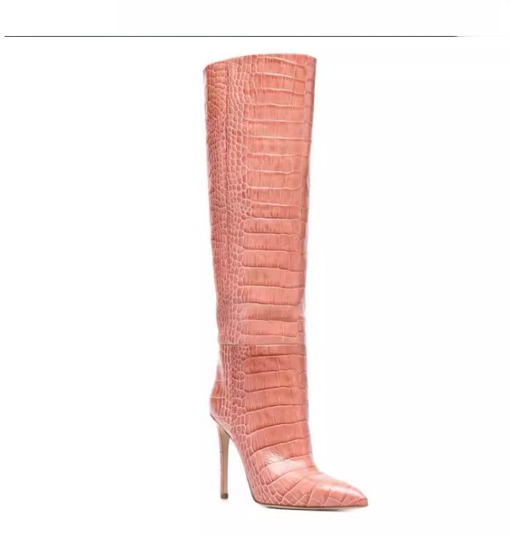 KOVUA Stiletto Heel Knee High Boots