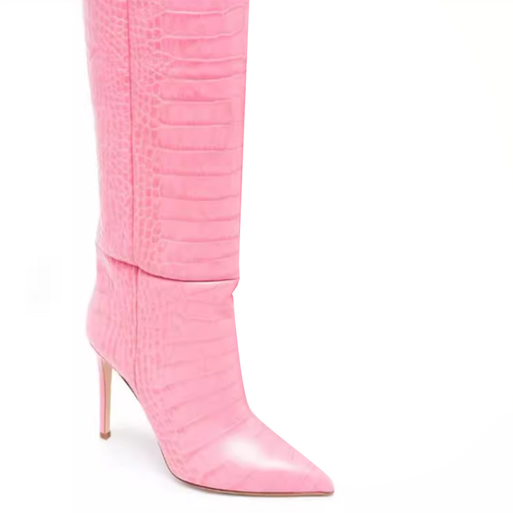 KOVUA Stiletto Heel Knee High Boots