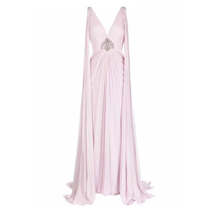 KTIVA Deep V Evening Dress Gown