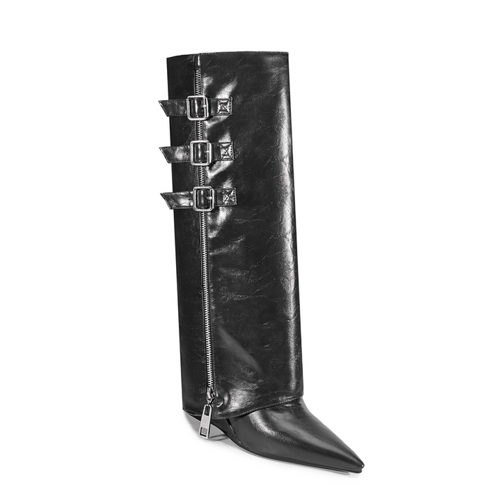 KUVDI Buckled Knee High Boots