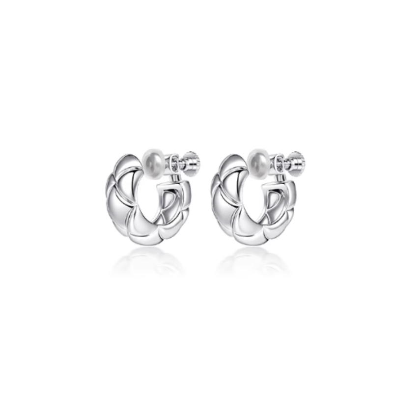 KVOTE Quilted Clip On Earrings - Pair - Small
