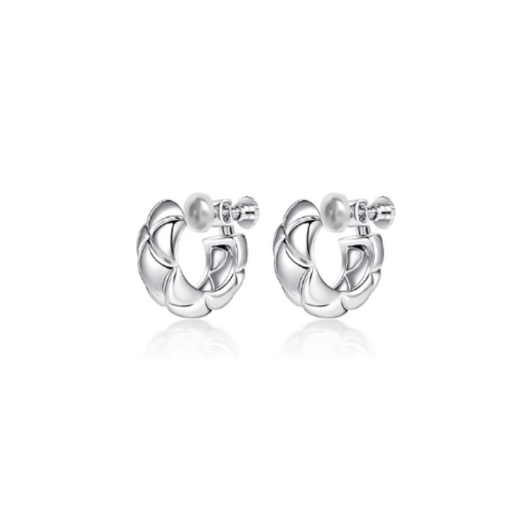 KVOTE Quilted Clip On Earrings - Pair - Small