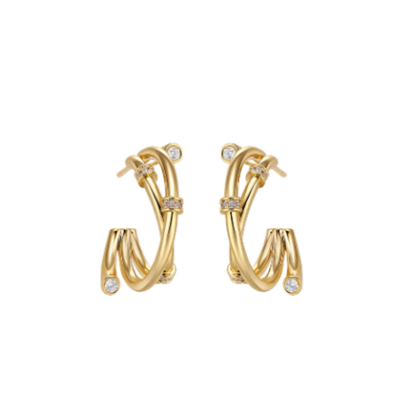 LAITU Diamante Ring Earrings - Pair