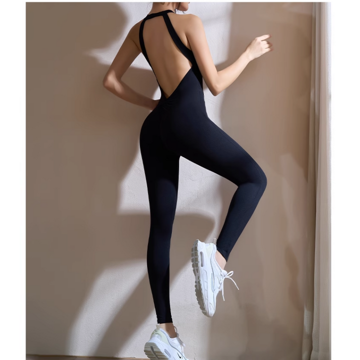 LALKA Yoga Pilates Backless Fitted Jumpsuit