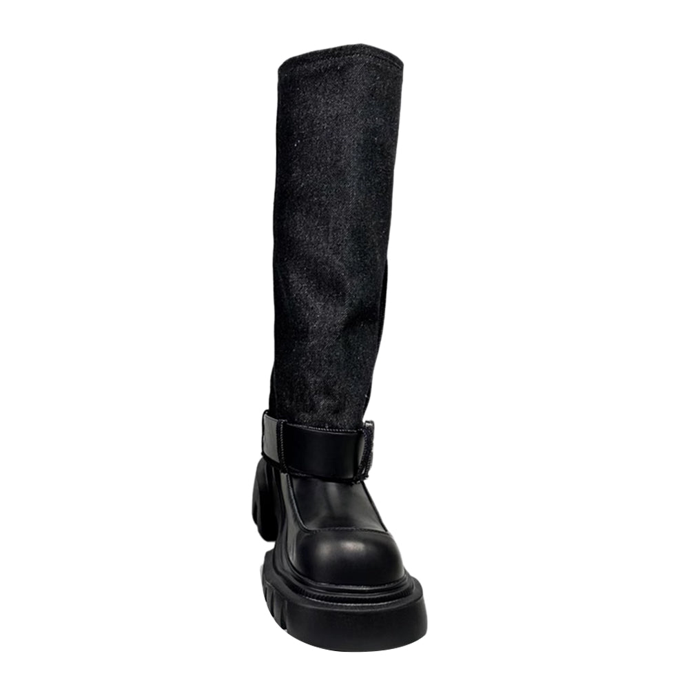 LAVFA Buckled Knee High Boots