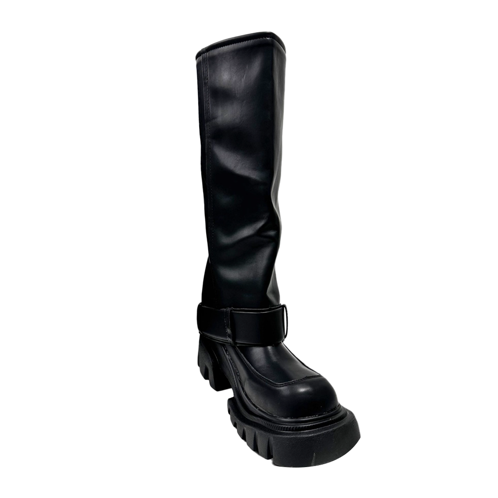 LAVFA Buckled Knee High Boots