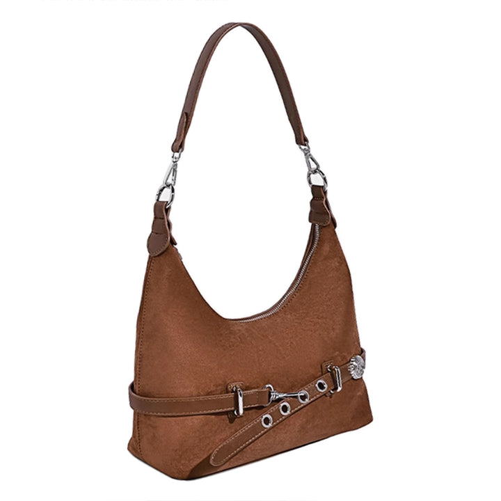 LAVNN Buckled Suede Tote Bag