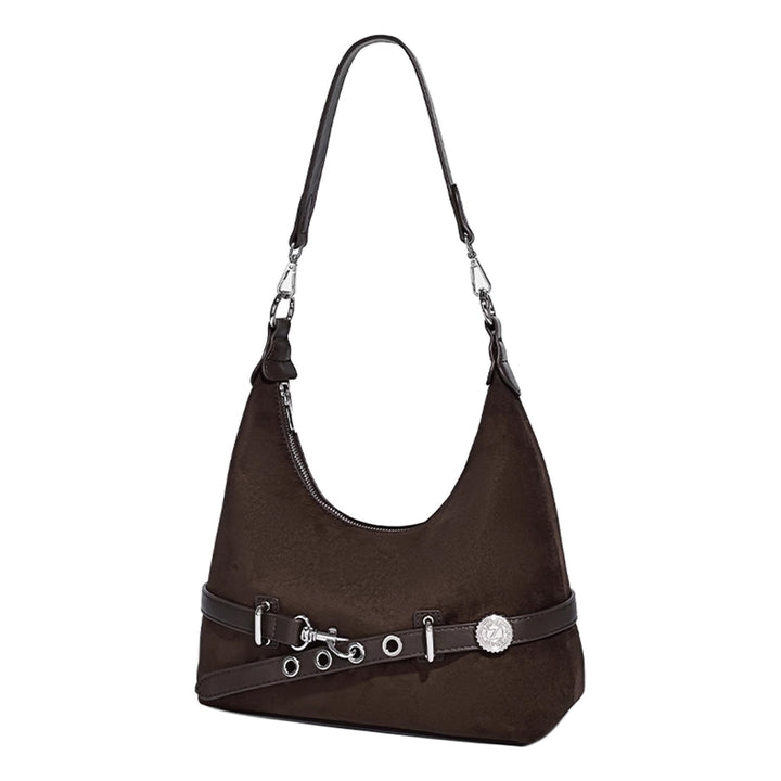 LAVNN Buckled Suede Tote Bag