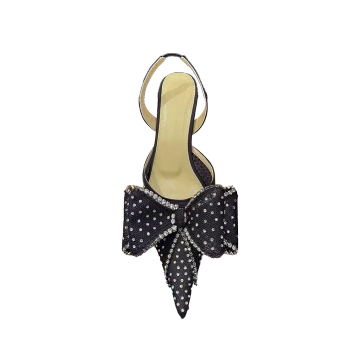 LAVUK Diamante Kitten Heel Sandals