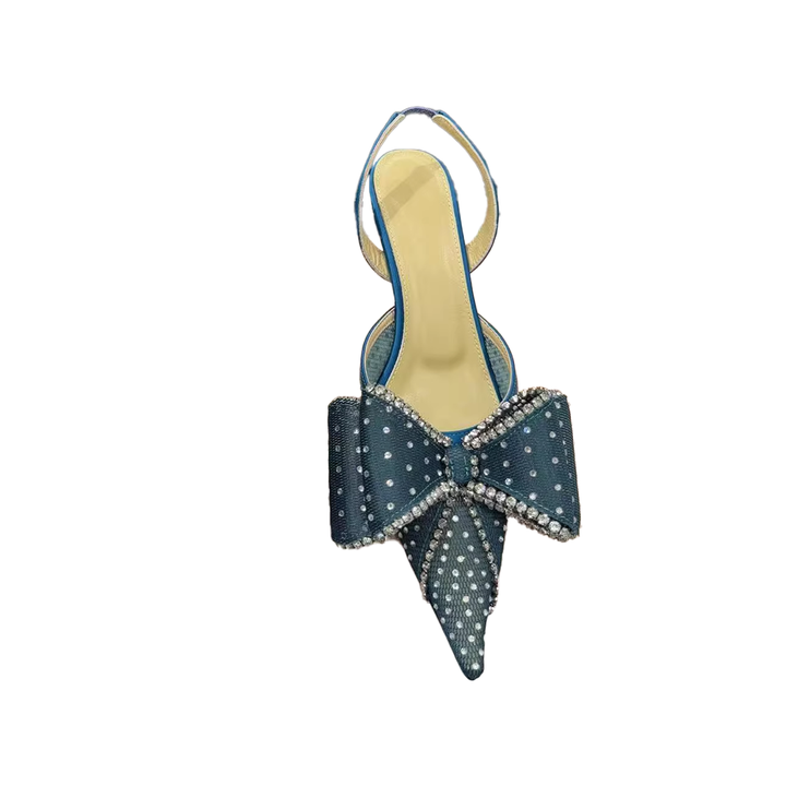 LAVUK Diamante Kitten Heel Sandals