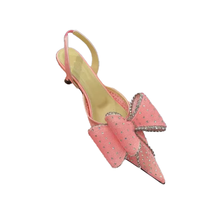 LAVUK Diamante Kitten Heel Sandals