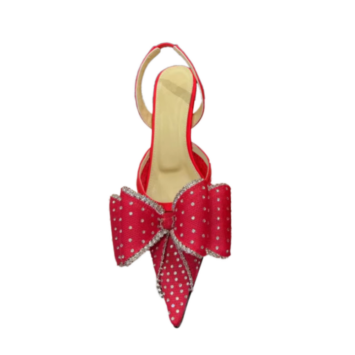 LAVUK Diamante Kitten Heel Sandals