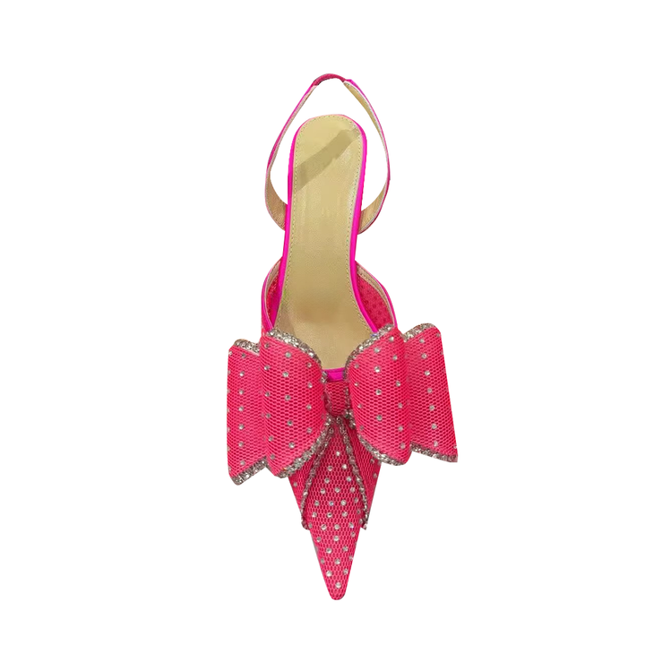 LAVUK Diamante Kitten Heel Sandals